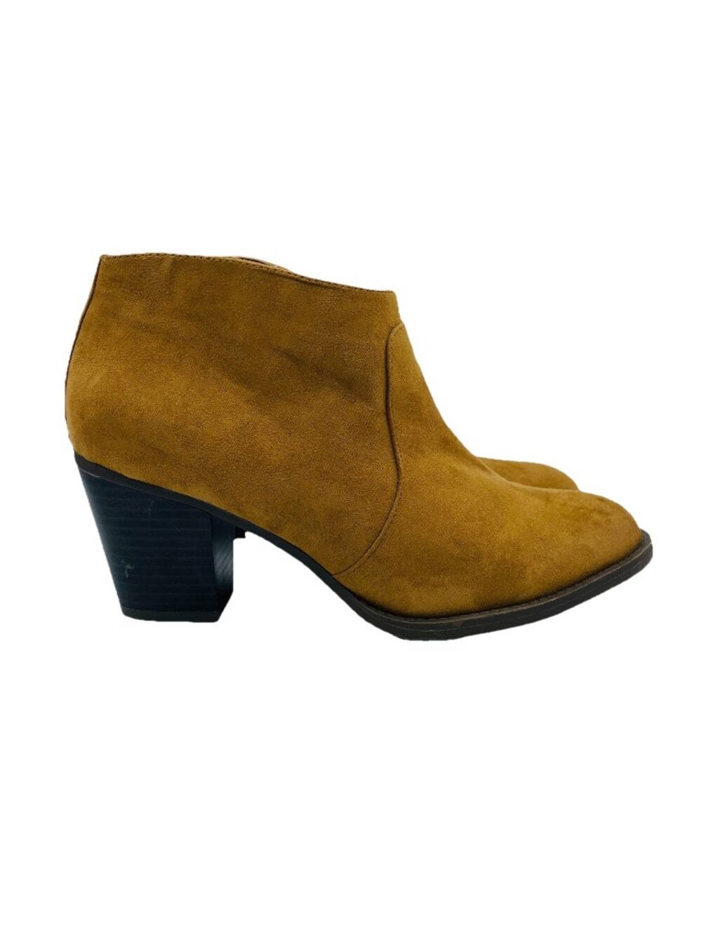 Market & Spruce Shoes Womens Size 9 Brown Faux Suede Heeled Ankle Booties Zip